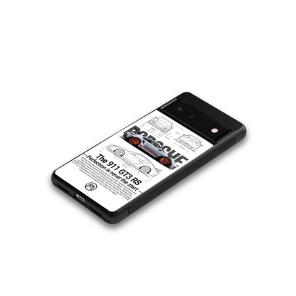 911 gt3 rs white back phone cover | glass case for Google Pixel 6A