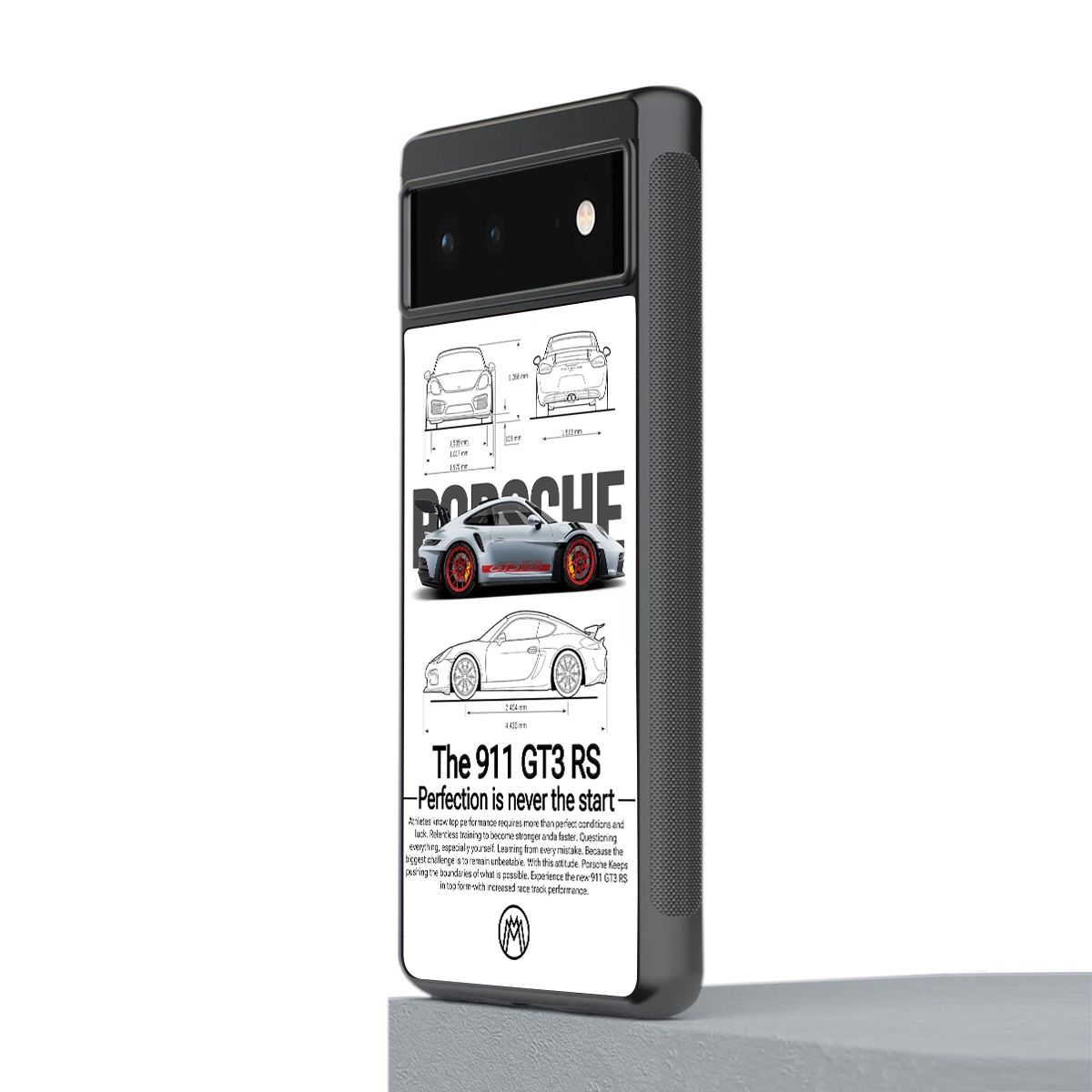 911 gt3 rs white back phone cover | glass case for google pixel 6