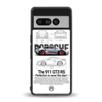 911 gt3 rs white back phone cover | glass case for google pixel 7 pro