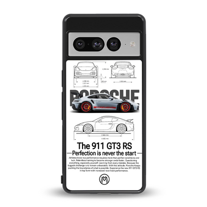 911 gt3 rs white back phone cover | glass case for google pixel 7 pro