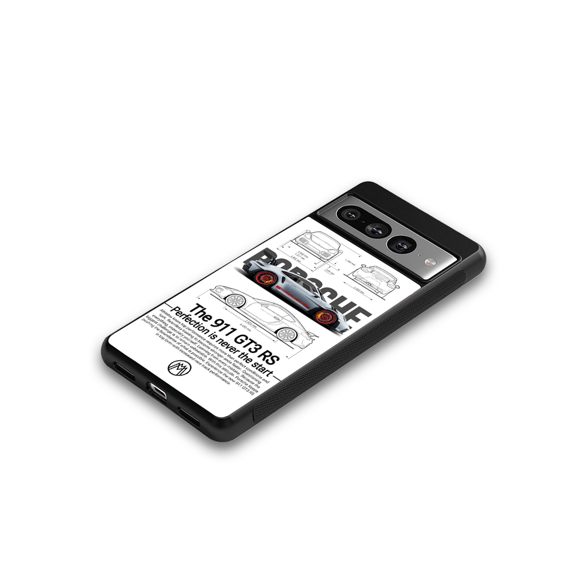 911 gt3 rs white back phone cover | glass case for google pixel 7 pro
