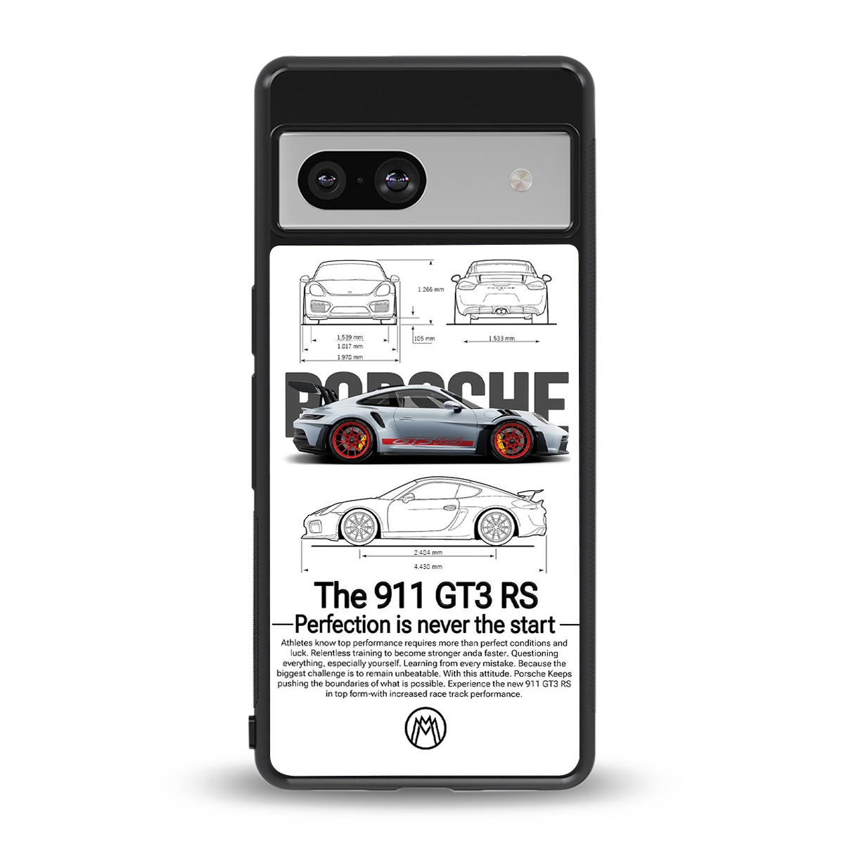 911 gt3 rs white back phone cover | glass case for Google Pixel 7