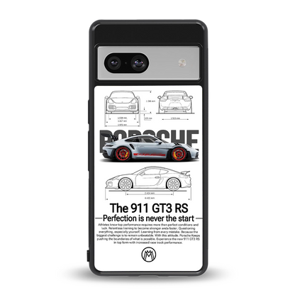 911 gt3 rs white back phone cover | glass case for Google Pixel 7
