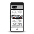 911 gt3 rs white back phone cover | glass case for Google Pixel 7A