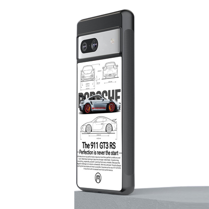 911 gt3 rs white back phone cover | glass case for Google Pixel 7A