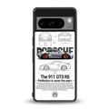 911 gt3 rs white back phone cover | glass case for google pixel 8 pro