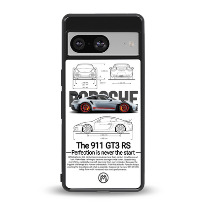 911 gt3 rs white back phone cover | glass case for Google Pixel 8