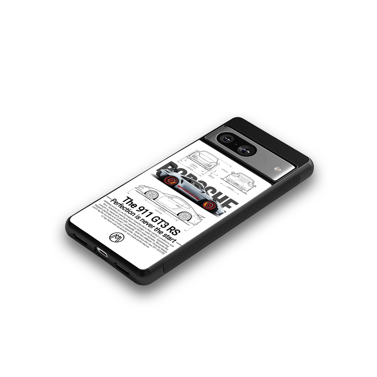 911 gt3 rs white back phone cover | glass case for Google Pixel 8