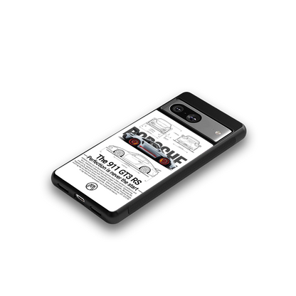 911 gt3 rs white back phone cover | glass case for Google Pixel 8