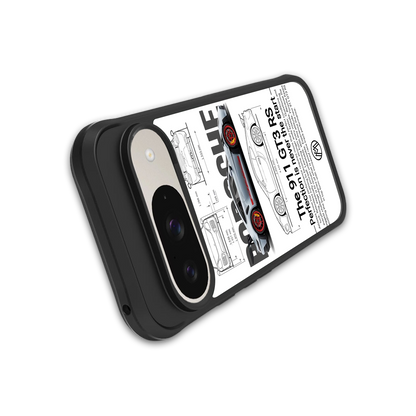 911 gt3 rs white back phone cover | glass case for google pixel 9