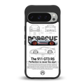 911 gt3 rs white back phone cover | glass case for google pixel 9 pro
