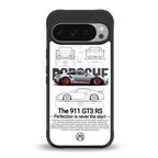 911 gt3 rs white back phone cover | glass case for google pixel 9 pro xl