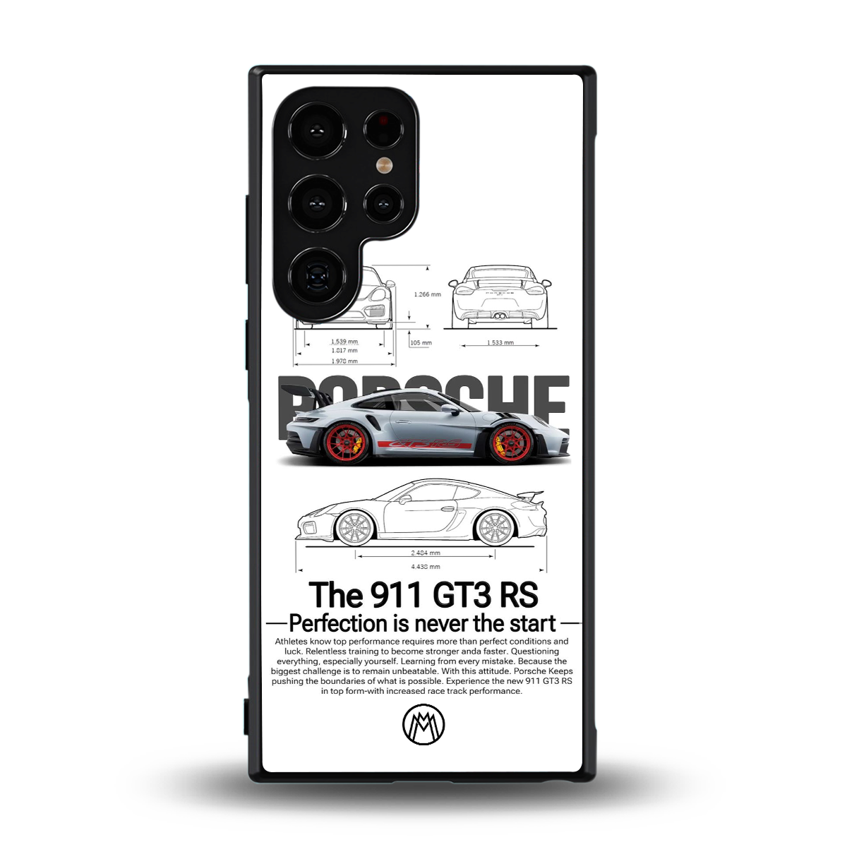 911 gt3 rs white back phone cover | glass case for samsung galaxy s24 ultra