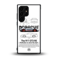 911 gt3 rs white back phone cover | glass case for samsung galaxy s23 ultra
