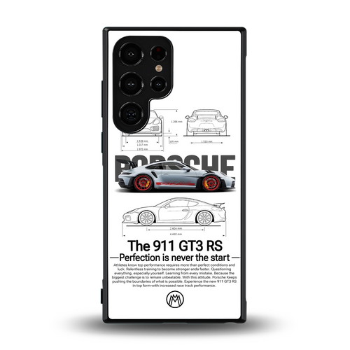911 gt3 rs white back phone cover | glass case for samsung galaxy s23 ultra