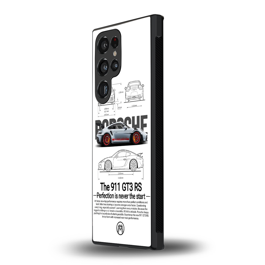 911 gt3 rs white back phone cover | glass case for samsung galaxy s24 ultra