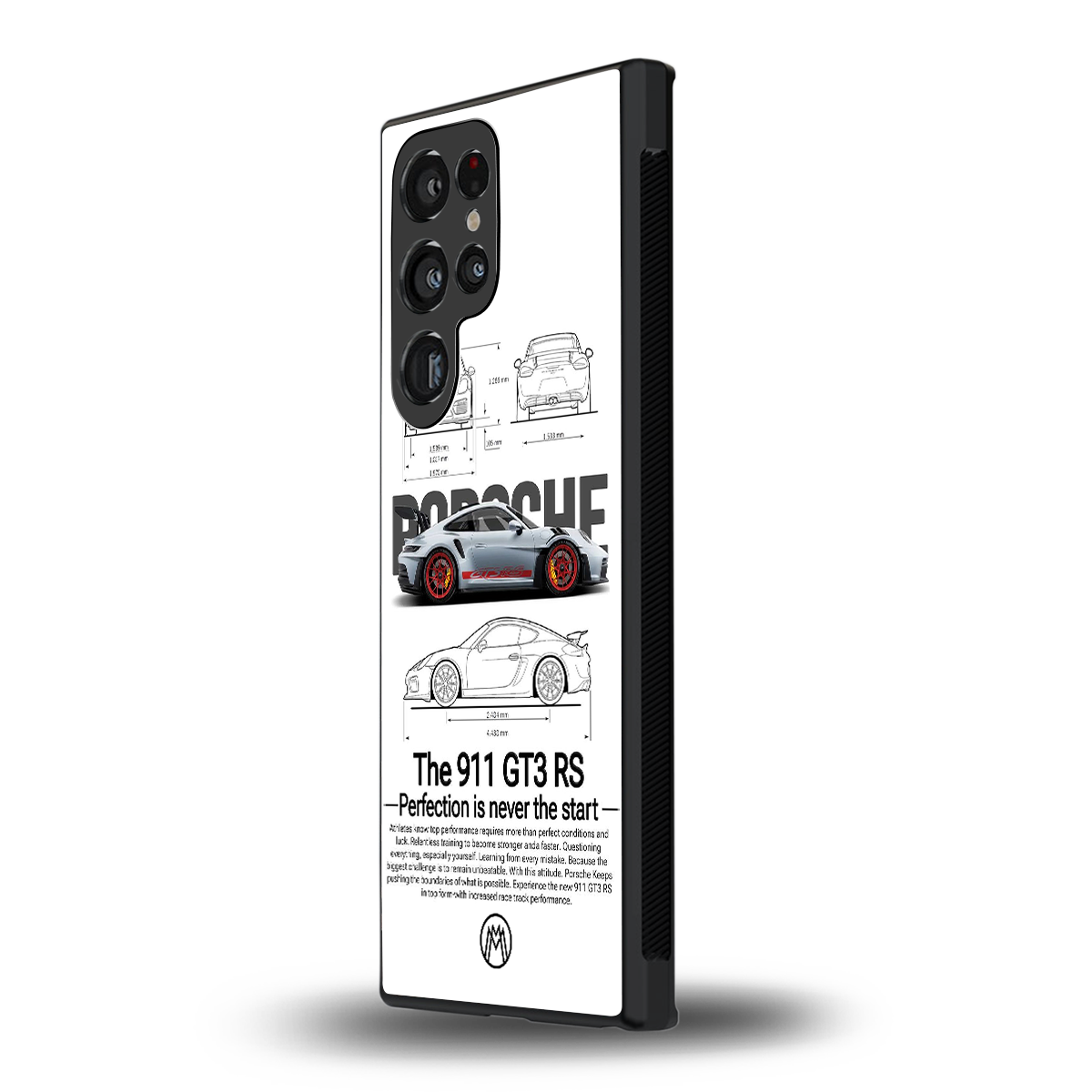 911 gt3 rs white back phone cover | glass case for samsung galaxy s24 ultra