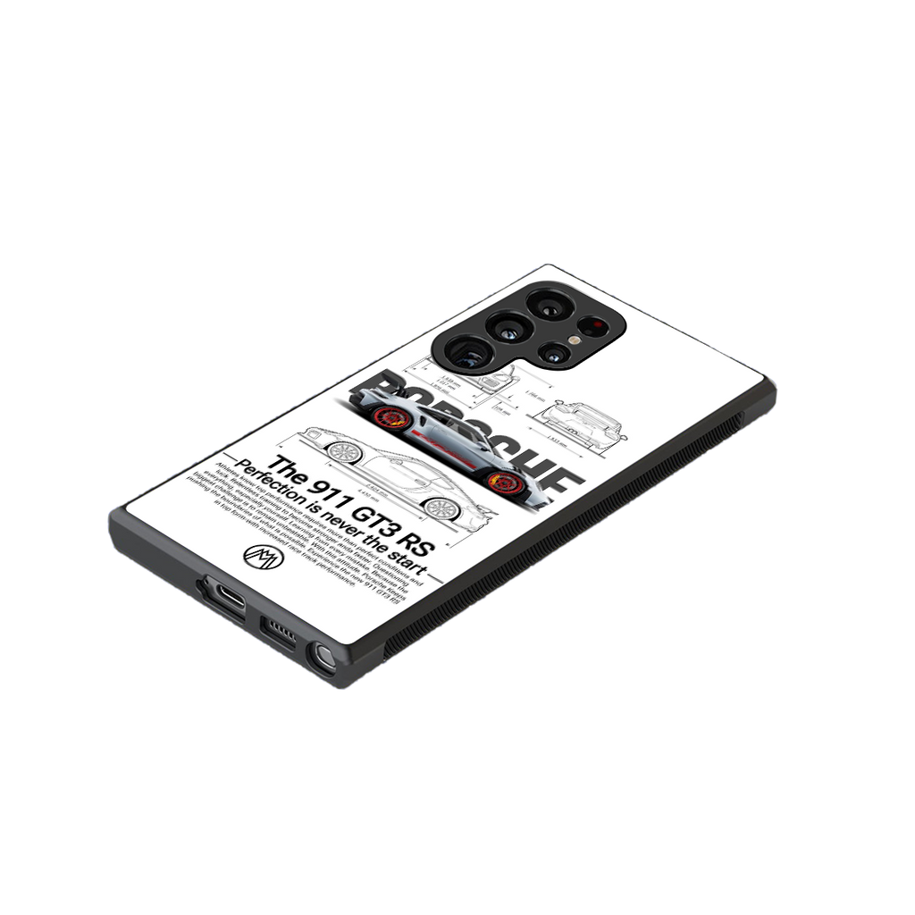 911 gt3 rs white back phone cover | glass case for samsung galaxy s24 ultra