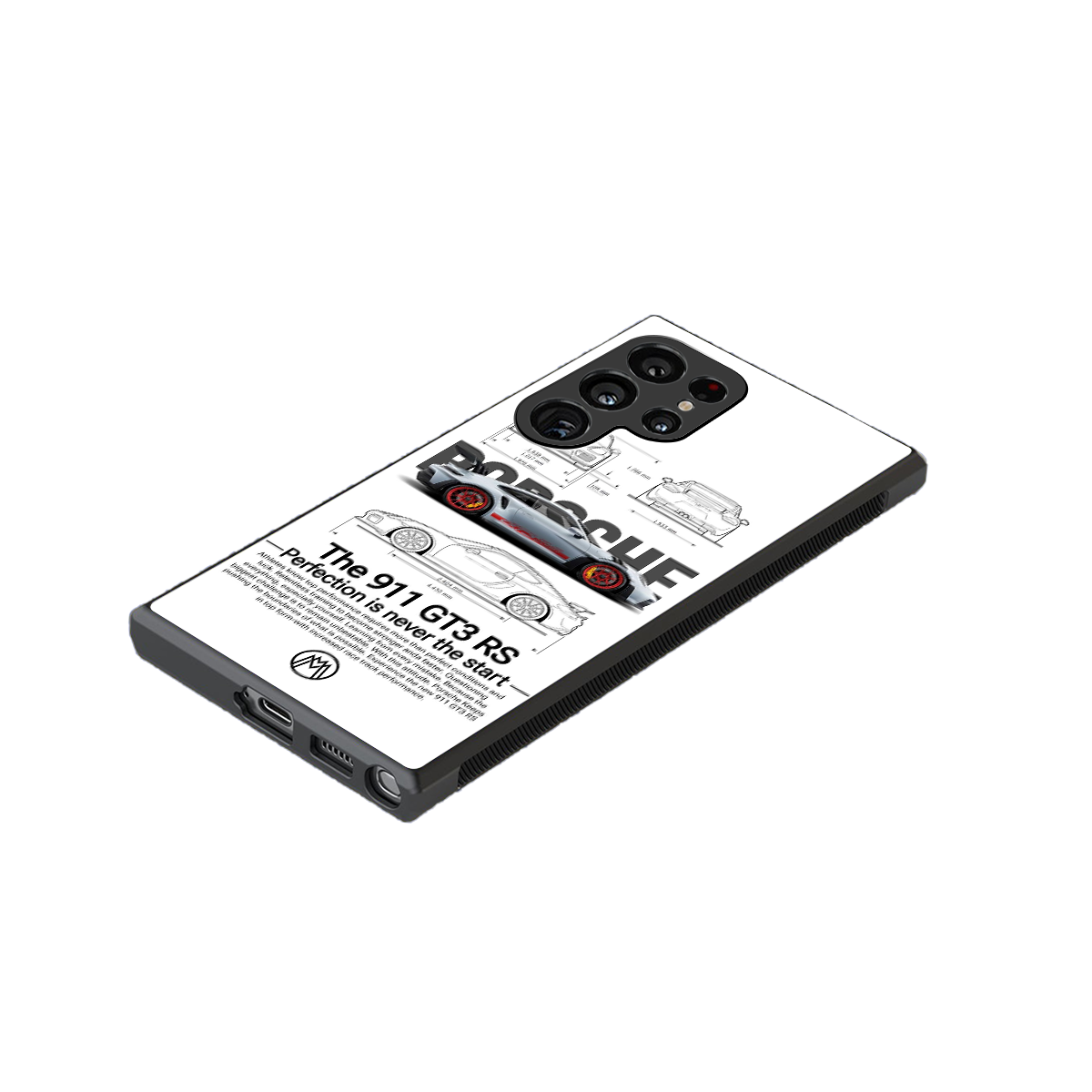 911 gt3 rs white back phone cover | glass case for samsung galaxy s24 ultra