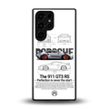 911 gt3 rs white back phone cover | glass case for samsung galaxy s25 ultra