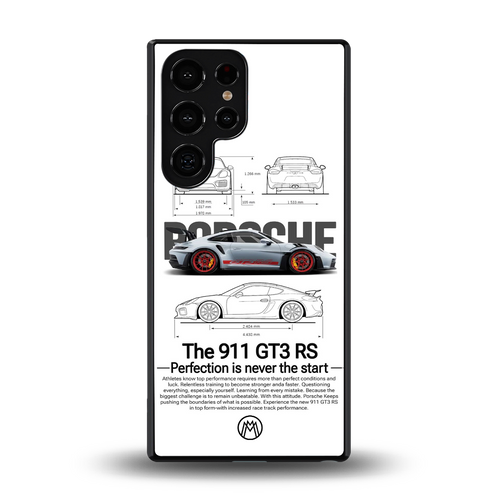 911 gt3 rs white back phone cover | glass case for samsung galaxy s25 ultra