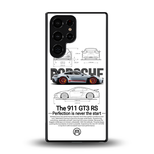 911 gt3 rs white back phone cover | glass case for samsung galaxy s25 ultra