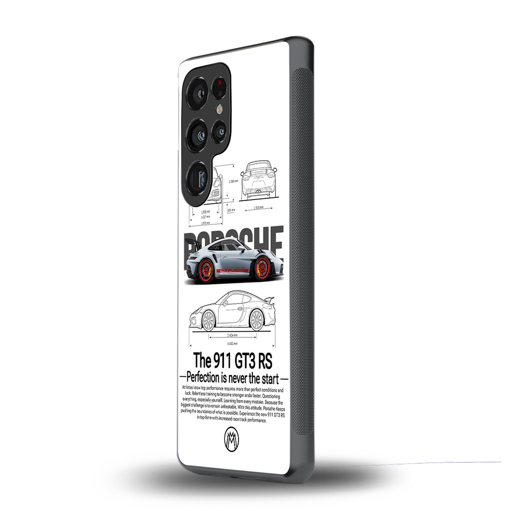 911 gt3 rs white back phone cover | glass case for samsung galaxy s25 ultra
