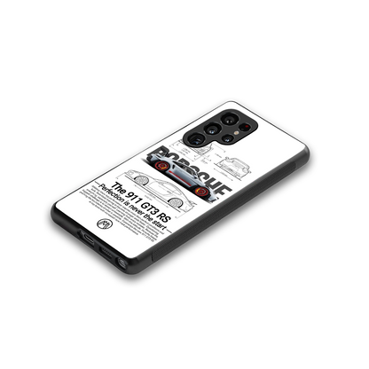 911 gt3 rs white back phone cover | glass case for samsung galaxy s25 ultra