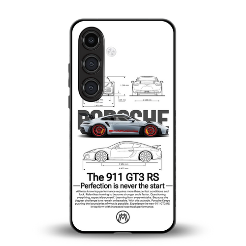 911 gt3 rs white back phone cover | glass case for samsung galaxy s25