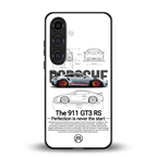 911 gt3 rs white back phone cover | glass case for samsung galaxy s23 fe