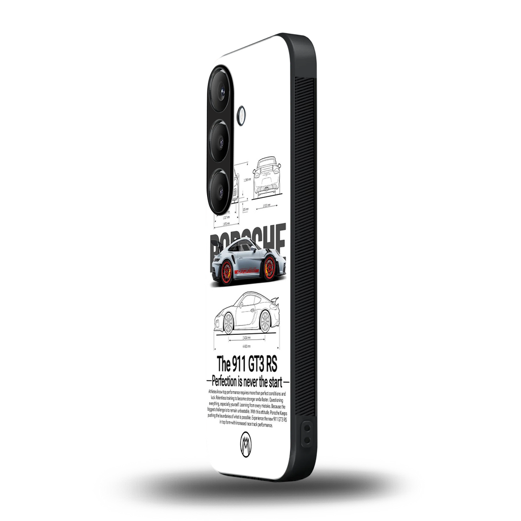 911 gt3 rs white back phone cover | glass case for samsung galaxy s24 fe