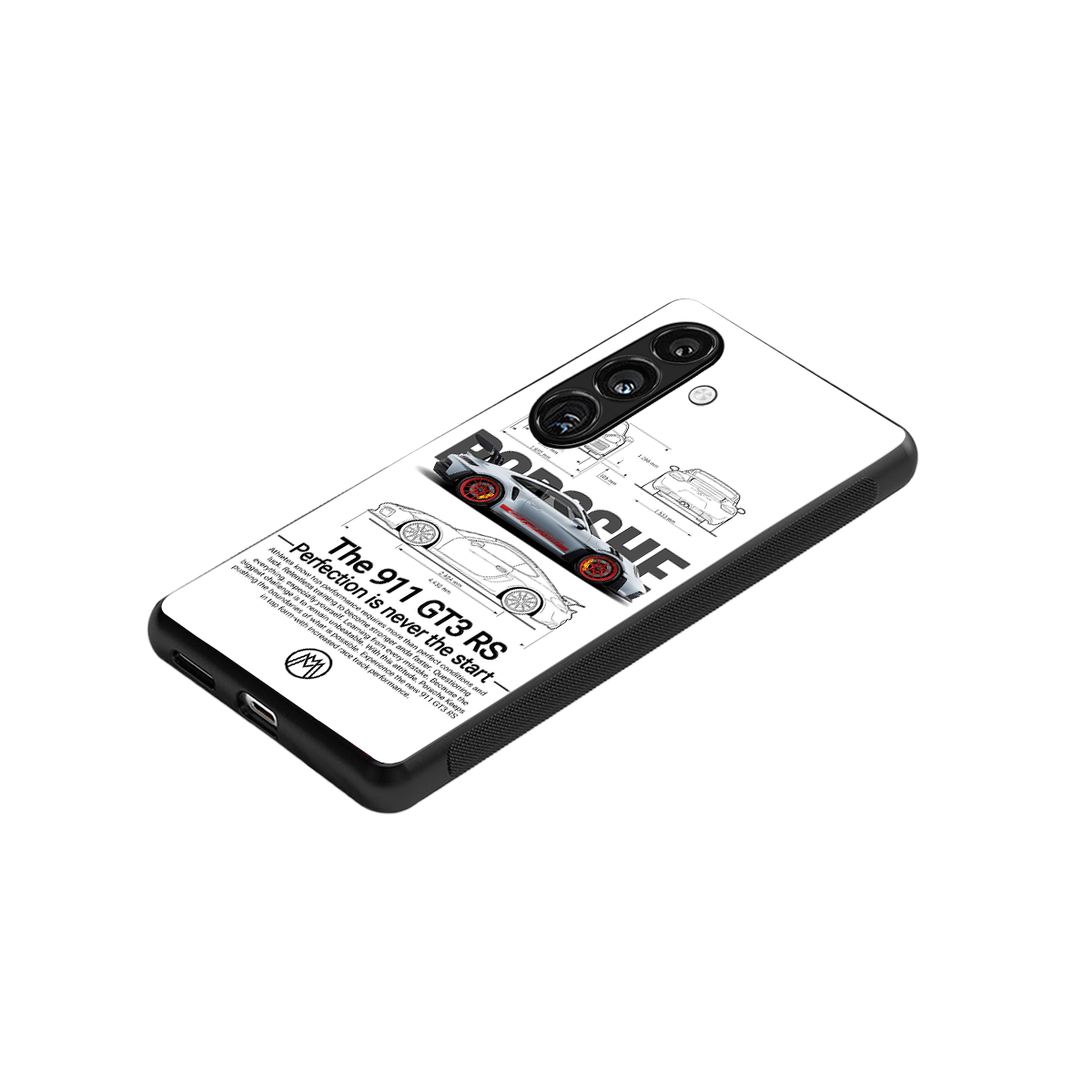 911 gt3 rs white back phone cover | glass case for samsung galaxy s23 fe