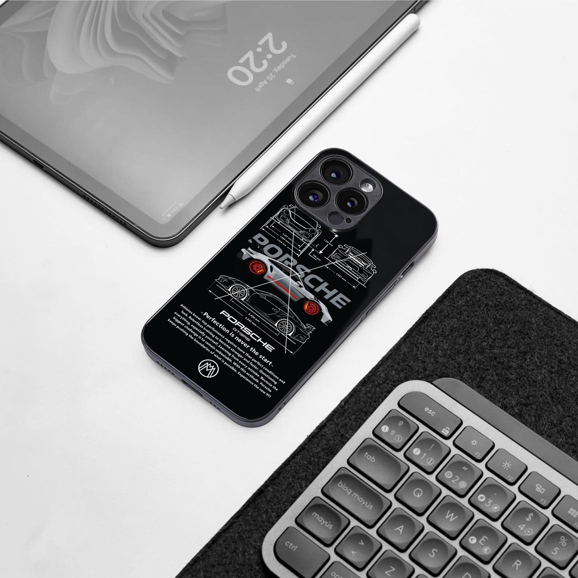 911 gt3 rs back phone cover | glass case for iphone 16 plus