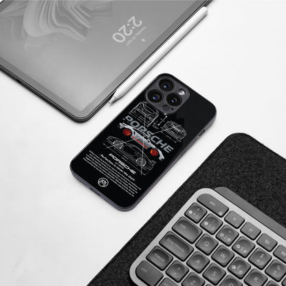 911 gt3 rs back phone cover | glass case for iphone 16 plus