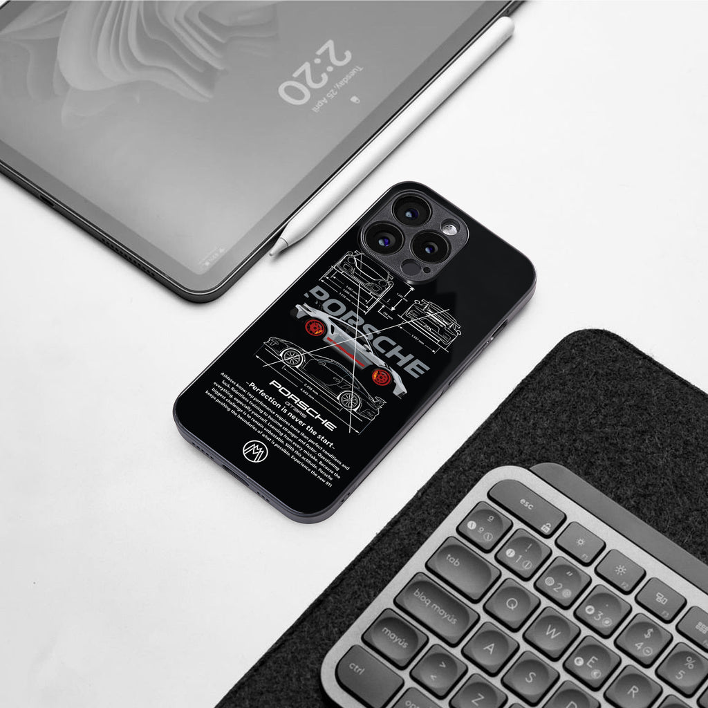 911 gt3 rs back phone cover | glass case for iphone 15