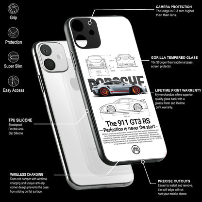 911 GT3 RS White Phone Cover | Glass Case