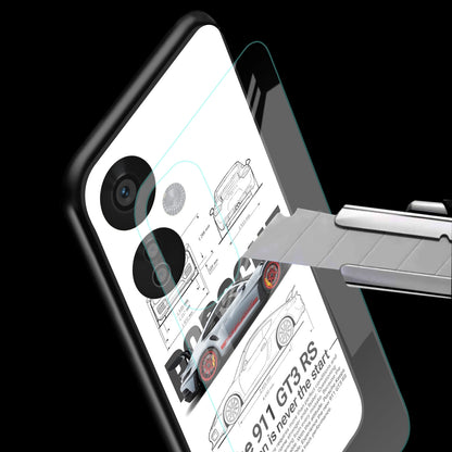 911 GT3 RS White Phone Cover | Glass Case