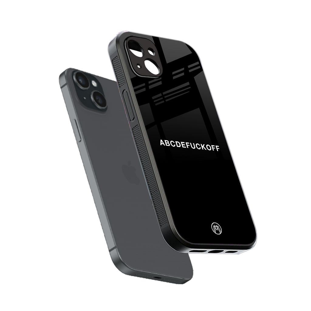 abcdefuckoff back phone cover | glass case for iphone 15 plus
