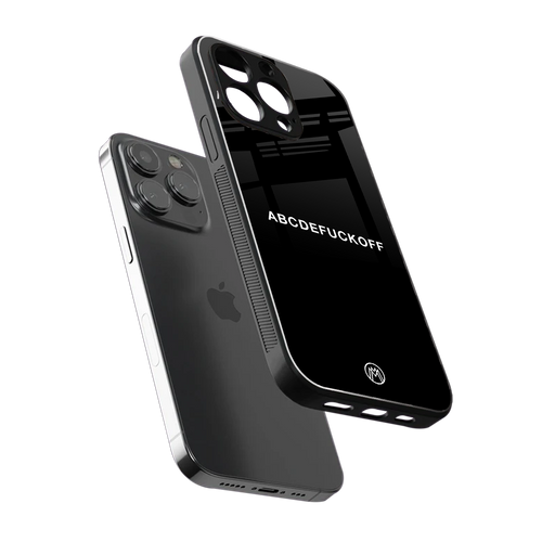 abcdefuckoff back phone cover | glass case for iphone 14 pro max