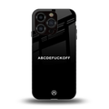 abcdefuckoff back phone cover | glass case for iphone 15 pro