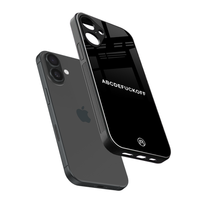 abcdefuckoff back phone cover | glass case for iphone 16 plus