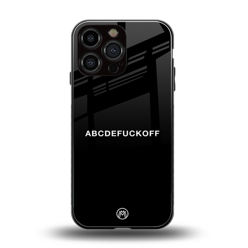 abcdefuckoff back phone cover | glass case for iphone 16 pro max