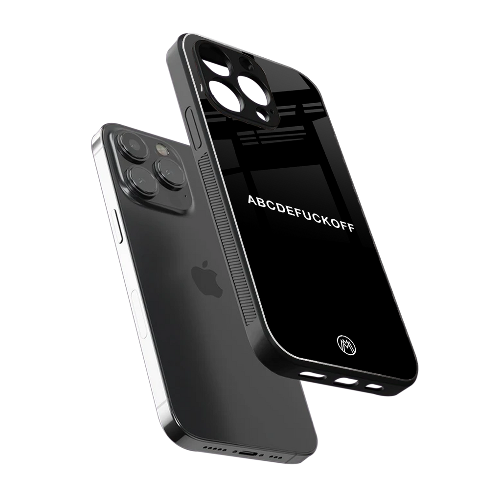 abcdefuckoff back phone cover | glass case for iphone 16 pro max