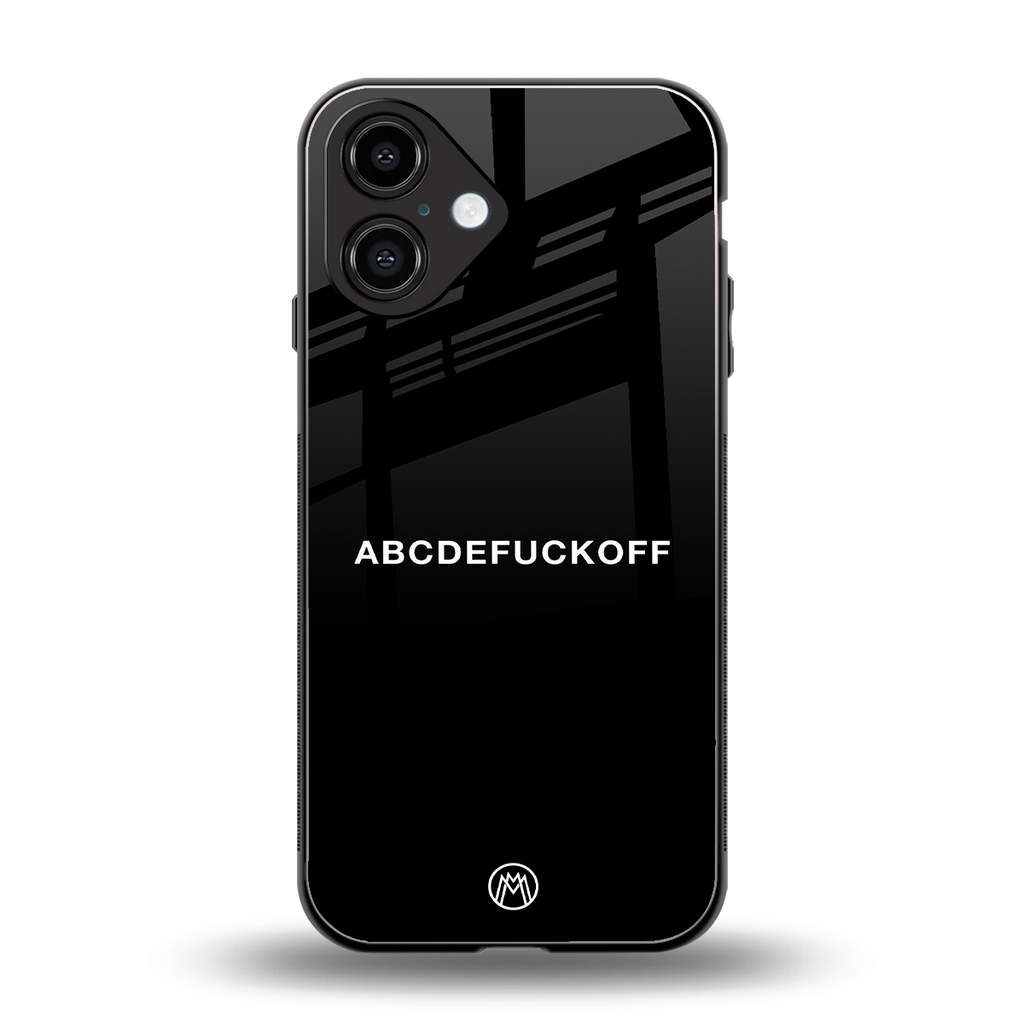 abcdefuckoff back phone cover | glass case for iphone 16