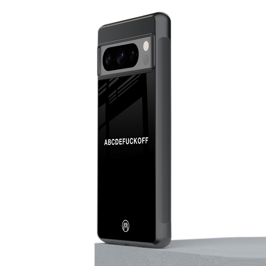 abcdefuckoff back phone cover | glass case for google pixel 8 pro