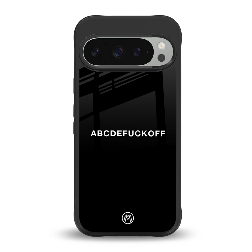 abcdefuckoff back phone cover | glass case for google pixel 9 pro xl