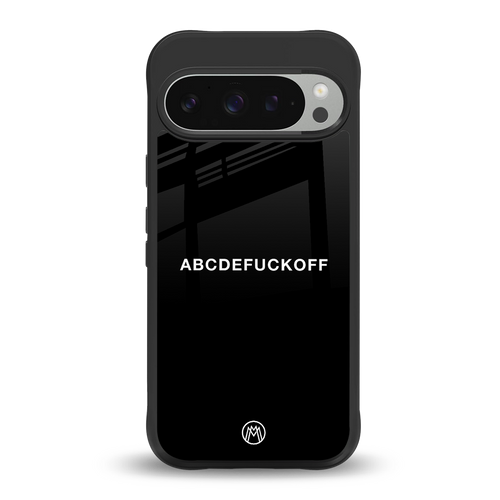 abcdefuckoff back phone cover | glass case for google pixel 9 pro xl