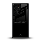 abcdefuckoff back phone cover | glass case for samsung galaxy s25 ultra