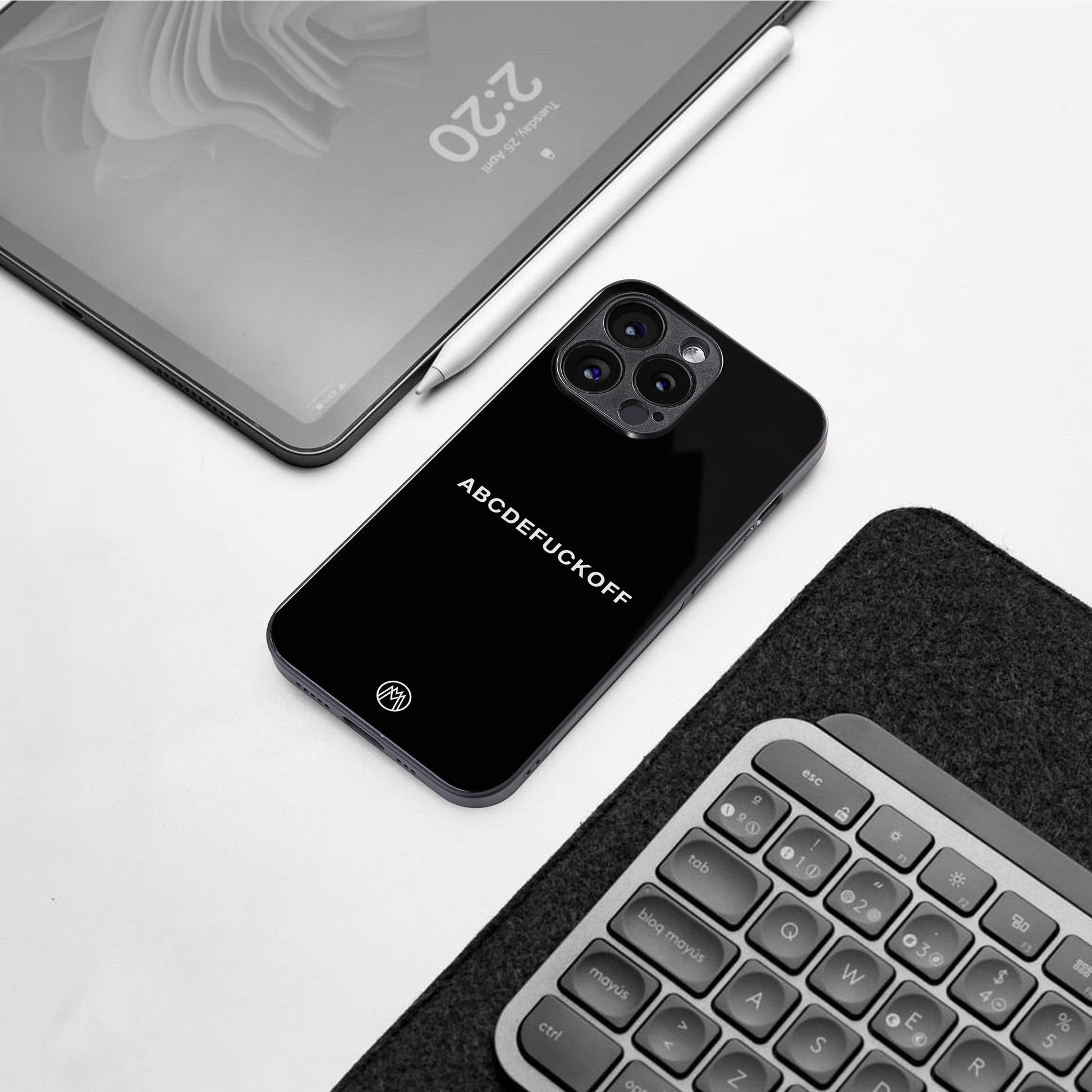 abcdefuckoff back phone cover | glass case for google pixel 8 pro