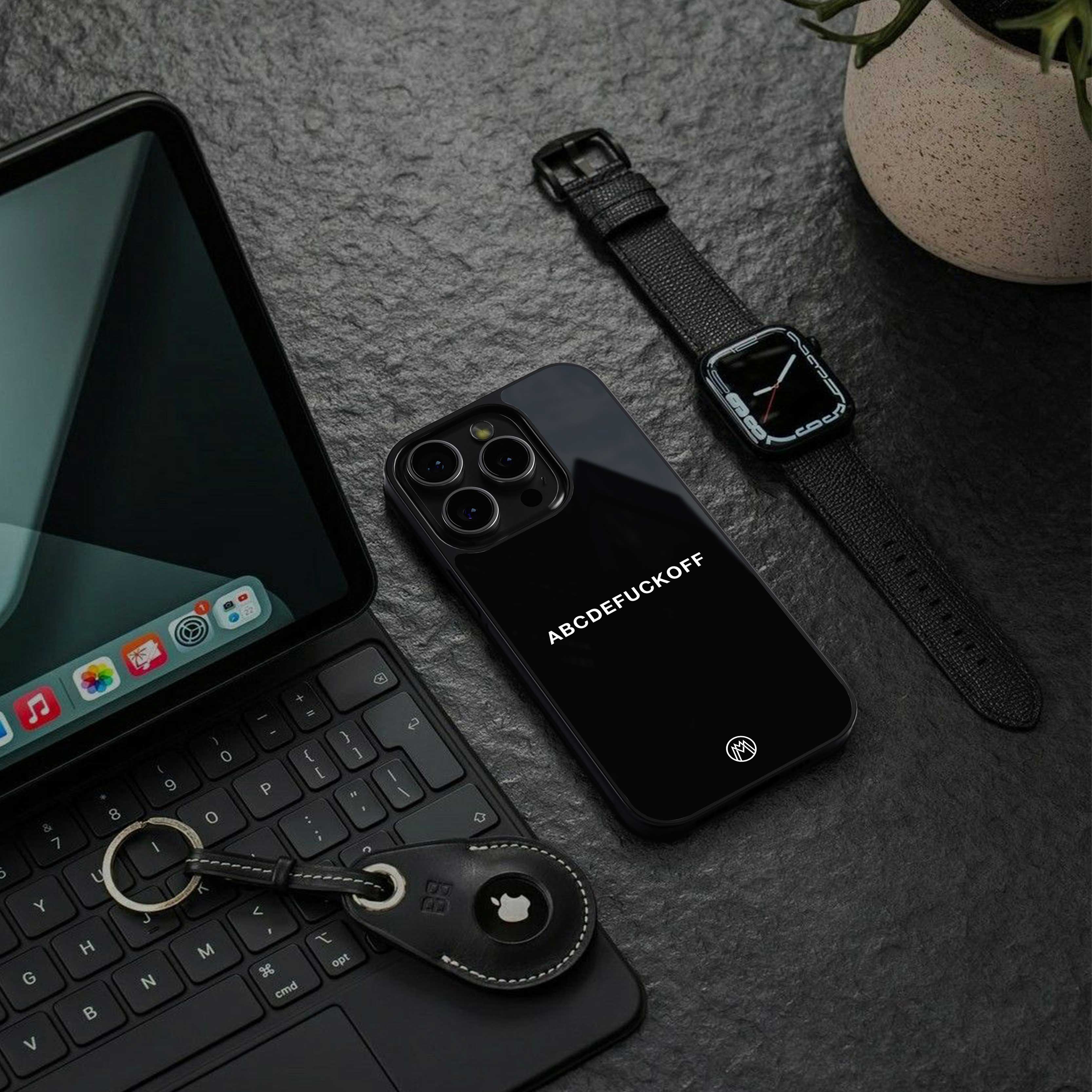 abcdefuckoff back phone cover | glass case for samsung galaxy s24 plus